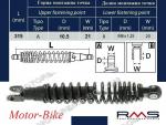 АМОРТИСЬОР ЗАДЕН ЗА ХОНДА SH 125 13- 10/8/315мм - RMS